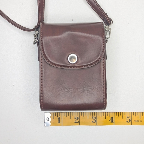 Vintage Brown Camera Bag Small Crossbody Belt Structured - Picture 4 of 7